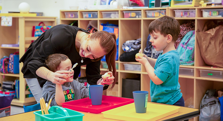 Image of child learning about oral health